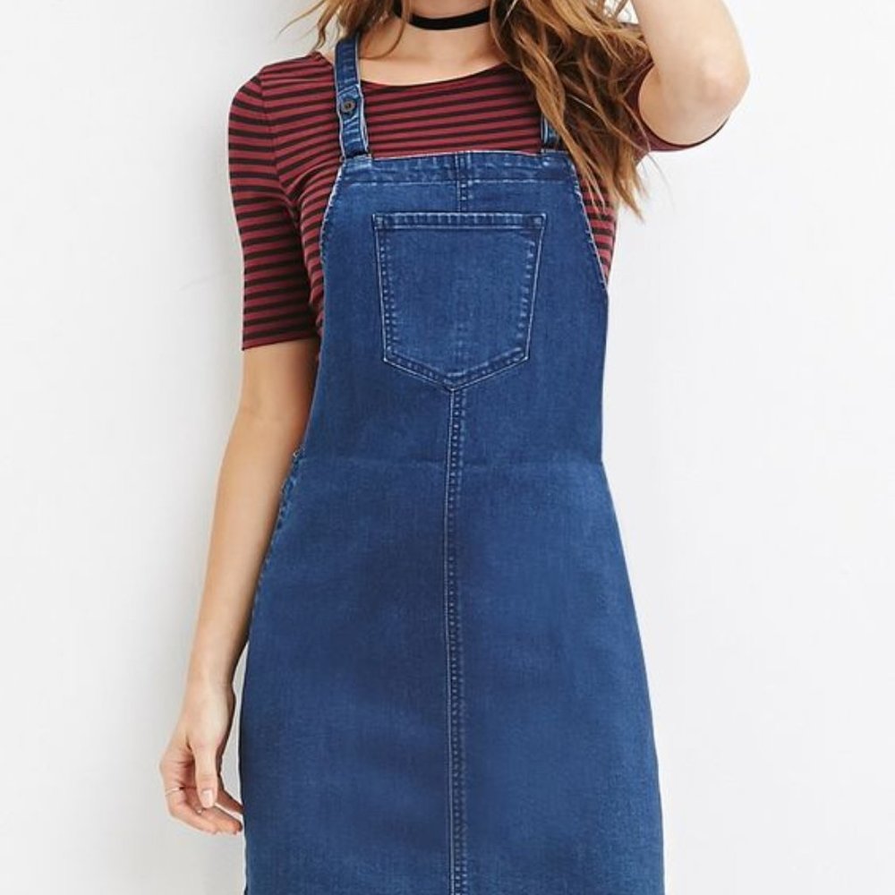 FOREVER21 Women's Denim Denim Overall Dress